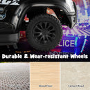 2-in-1 6V Kids Ride-On Police Push Car with Megaphone and Siren, Black Magic Cars 6