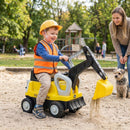 Kids Yellow Ride-On Tractor with Excavator Arm and Removable Trailer Magic Cars 1