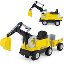 Kids Yellow Ride-On Tractor with Excavator Arm and Removable Trailer Magic Cars Variant 0