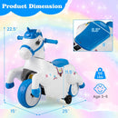 Dual Action 6V Battery Powered Ride-On Motorcycle and Unicorn Horse Toy Magic Cars 6