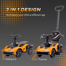 2-in-1 Ride-On Push Manual Toddler Sliding Car Orange Licensed Model SCV12 Magic Cars 4