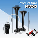 12V 150dB Loud Air Horn Kit with Air Compressor for Trucks, Boats, and Cars, 2-Pack Magic Cars 1