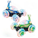 2-Pack Rechargeable Remote Control Tornado Stunt Flip Cars in Blue and Green Magic Cars 0