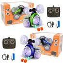 2-Pack Rechargeable Remote Control Tornado Stunt Flip Cars in Blue and Green Magic Cars 3