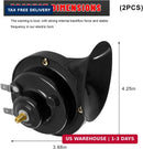 2 Pack High Decibel Train Horn, 12V Waterproof Electric Snail Sound System - Black Magic Cars 2