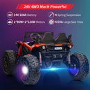 24V 2-Seater 4WD Electric Ride-On Truck for Kids with Remote Control Magic Cars 9