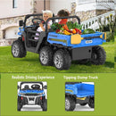 2-Seater 24V Kids Electric Ride-On Dump Truck 4WD 6-Wheel Vehicle with Remote Control Magic Cars 1