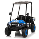 2-Seater 24V Ride-On Golf Cart Truck for Large Kids with Roof, Storage Trunk, and Remote Control Magic Cars 15