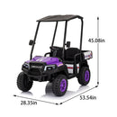 2-Seater 24V Ride-On Golf Cart Truck for Large Kids with Roof, Storage Trunk, and Remote Control Magic Cars 1