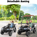 2-Seater 24V Ride-On Golf Cart Truck for Large Kids with Roof, Storage Trunk, and Remote Control Magic Cars 20