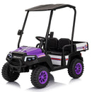 2-Seater 24V Ride-On Golf Cart Truck for Large Kids with Roof, Storage Trunk, and Remote Control Magic Cars 6