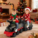 Electric Ride-On Train Toy for Two with Carriage, Music, LED Lights, and Storage Magic Cars 2