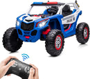 2-Seater Kids Electric UTV 24V with Power Wheels, LED Lights, and Music in Blue Magic Cars 15