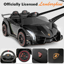 12V 4WD Licensed Lamborghini Veneno Ride-On Car for Kids, 2-Seater Electric Powered Vehicle Magic Cars 2