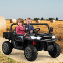 2-Seater Kids Ride-On Dump Truck with Functional Dump Bed and Shovel, Black Magic Cars 1