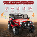 2-Seater Kids Electric Ride-On Truck Car 12V Battery Powered Red Vehicle Magic Cars 8