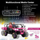 2-Seater Kids Ride-On Pink UTV Dump Truck with Remote Control, Dump Bed, and Shovel Magic Cars 6
