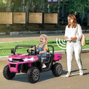 2-Seater Kids Ride-On Pink UTV Dump Truck with Remote Control, Dump Bed, and Shovel Magic Cars 7