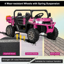 2-Seater Kids Ride-On Pink UTV Dump Truck with Remote Control, Dump Bed, and Shovel Magic Cars 9