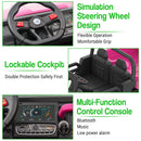 2-Seater 24V Electric Ride-On Dump Truck 4WD UTV with Parental Remote Control Pink Magic Cars 4