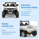 24V Electric 2-Seater Kids Ride-On Dump Truck 4WD Off-Road with Remote and Music Magic Cars 4