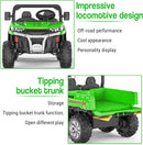 24V Electric 2-Seater Kids Ride-On Dump Truck 4WD Off-Road with Remote Control Green Magic Cars 1