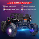 2-Seater 24V Battery-Powered Electric 4-Wheeler Ride-On Truck Toy Car Magic Cars 5