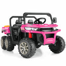2-Seater 24V Electric 4WD Ride-On Dump Truck UTV Toy for Kids with Functional Dump Bed Magic Cars 12