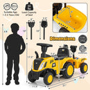 Kids Licensed Caterpillar Ride-On Tractor Toy with Detachable Trailer, No Power Needed Magic Cars 5