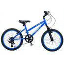 Adjustable 20-Inch Blue Kids Mountain Bike with 7-Speed Gear and Suspension Fork Magic Cars 3