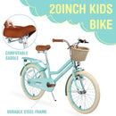 20-Inch Single Speed Girls Bike with Woven Basket for Ages 7-10, Green Magic Cars 1