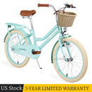 20-Inch Single Speed Girls Bike with Woven Basket for Ages 7-10, Green Magic Cars Variant 0
