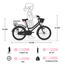 20" Kids Bike with Woven Basket for Girls Ages 7-10 Single Speed Pink Magic Cars 6