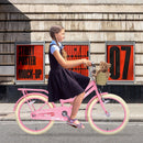 20" Kids Bike with Woven Basket for Girls Ages 7-10 Single Speed Pink Magic Cars 7