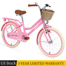 20" Kids Bike with Woven Basket for Girls Ages 7-10 Single Speed Pink Magic Cars Variant 0