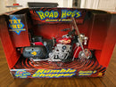2001 ROAD RIPPERS HARLEY DAVIDSON CHOPPER 3401 RED with FLAMES in BOX Magic Cars 1