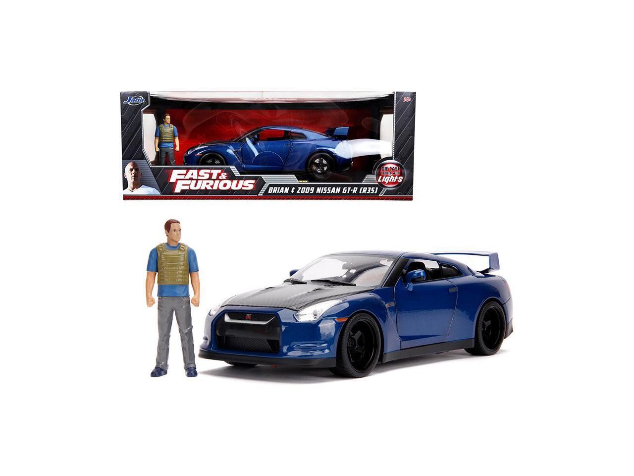 2009 Nissan GT-R (R35) Blue Metallic and Carbon with Lights and Brian ...