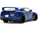 2009 Nissan GT-R R35 Blue Metallic and Carbon Model with Lights and Brian Figurine Magic Cars 6