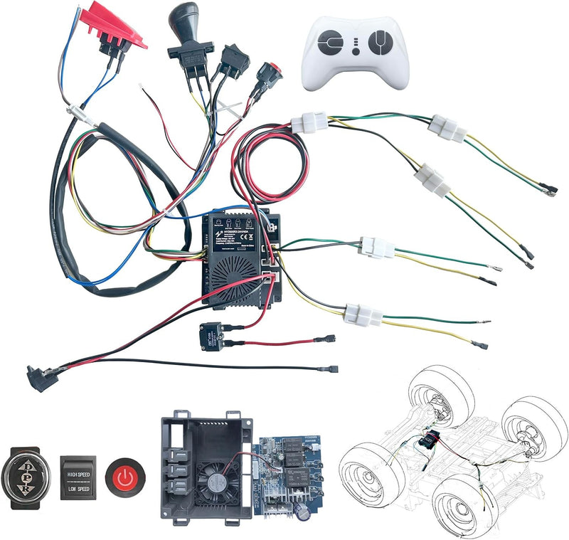 24 Volt DIY Wires Harness Conversion Kit for Kid's Ride On Toys Car,2 ...