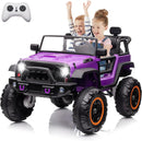 24V 2-Seater Kids Electric 4WD Jeep Truck Ride-On Toy with Remote Control Purple Magic Cars 0