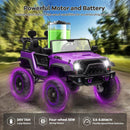 24V 2-Seater Kids Electric 4WD Jeep Truck Ride-On Toy with Remote Control Purple Magic Cars 4