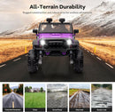 24V 2-Seater Kids Electric 4WD Jeep Truck Ride-On Toy with Remote Control Purple Magic Cars 5