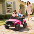 24V Dual Seat Pink Kids Electric Truck with 4WD and Remote Control Suspension Magic Cars 1
