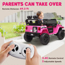 24V Dual Seat Pink Kids Electric Truck with 4WD and Remote Control Suspension Magic Cars 6