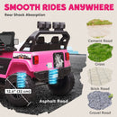 24V Dual Seat Pink Kids Electric Truck with 4WD and Remote Control Suspension Magic Cars 7