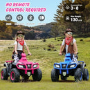 24V Dual Seat Pink Off-Road ATV for Older Kids, 4WD Four-Wheeler Ride-On Magic Cars 3