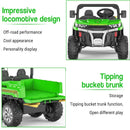 24V 2-Seater Electric Ride-On Dump Truck UTV with 6-Wheel Dump Bed Toy Magic Cars 12