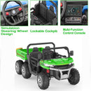 24V 2-Seater Electric Ride-On Dump Truck UTV with 6-Wheel Dump Bed Toy Magic Cars 5