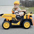 24V 2-Seater Ride-On Dump Truck with Remote Control, Lights, Music, and Trailer – Yellow Magic Cars 1