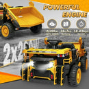 24V 2-Seater Ride-On Dump Truck with Remote Control, Lights, Music, and Trailer – Yellow Magic Cars 2